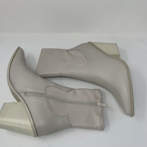 Steve Madden Thorn THOR07S1 Ankle Boots Women 11 Bone Pointed Toe Side Zip S0538 - Picture 2 of 14